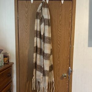 Plaid Brown and Cream Scarf